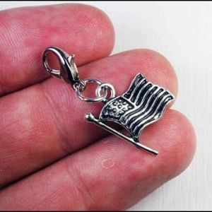 Clip On American flag charms bracelet dreadlocks planner